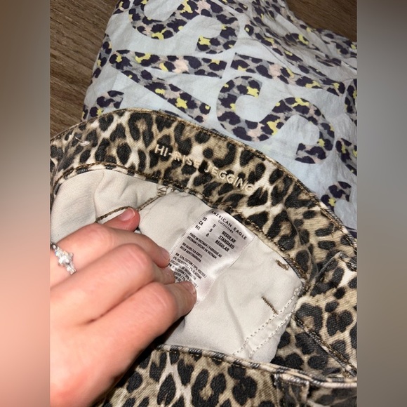 American eagle Leopard or cheetah Print Women's high rise skinny Jeans/jeggings - Picture 3 of 5
